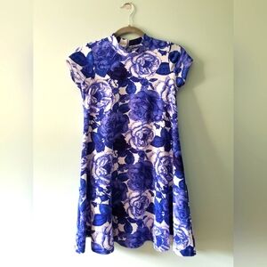Blue Floral Flowy Dress
